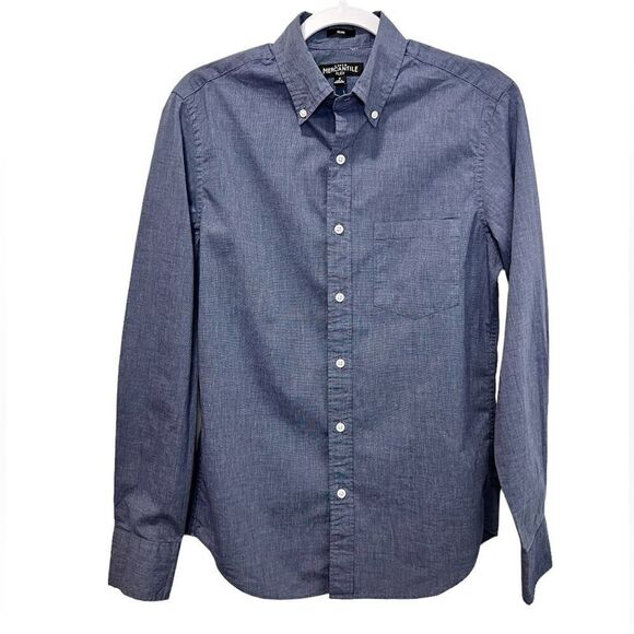 J.CREW MERCANTILE Flex Men’s Blue Button Down Shirt Size Small Slim Fit - Picture 1 of 7